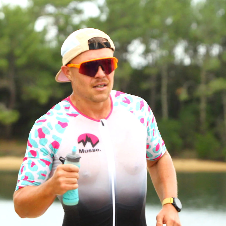 Casquette MUSSE Sherpa Sahara Pink portée en course